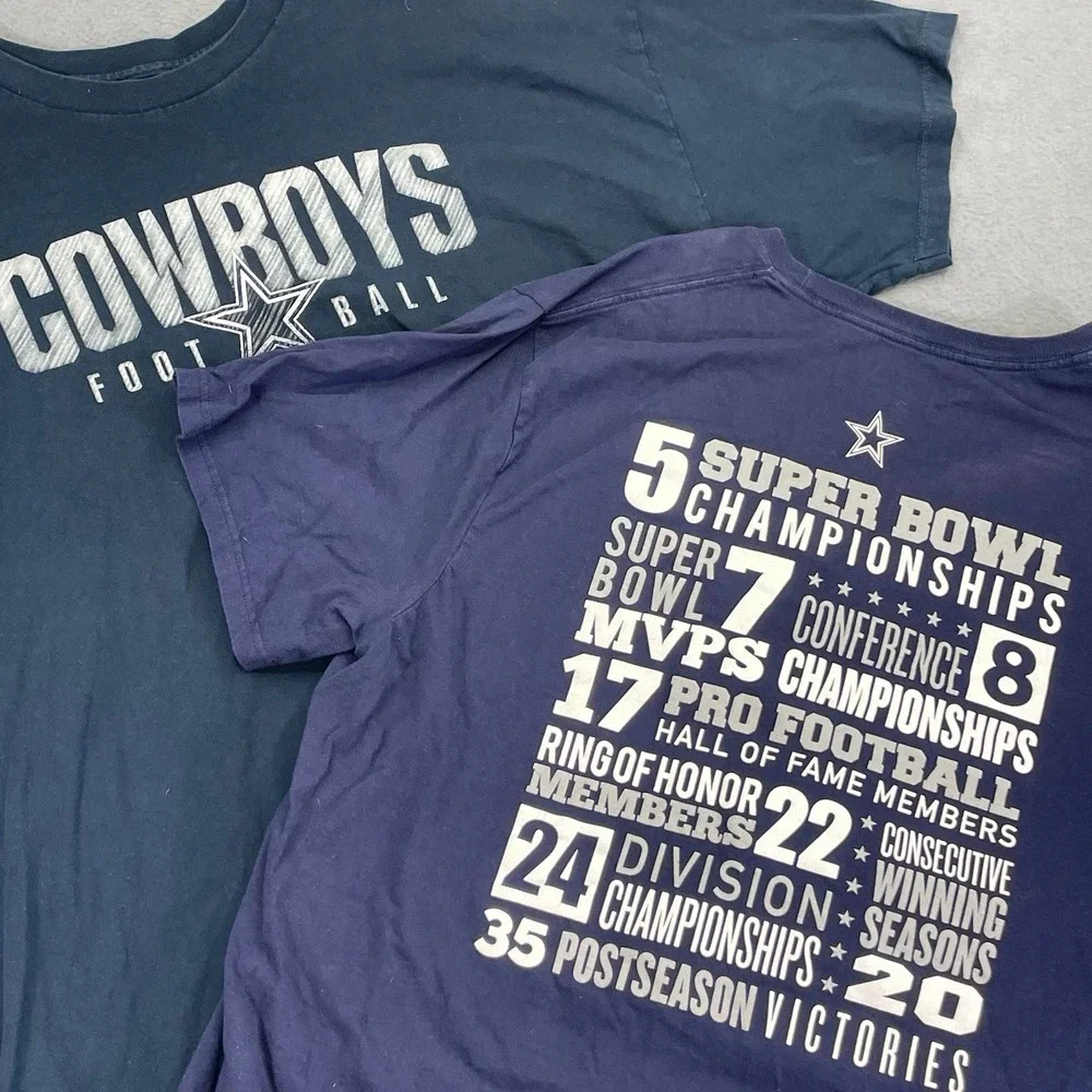 (2) Dallas Cowboys NFL 3XL Tshirt AOP Notion Stats & Tradition Excellence XXL‎
